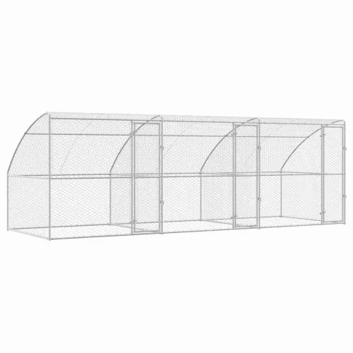  Kutyaház tárolóval 3 pcs Ezüst 6 x 2 x 2 m Acél