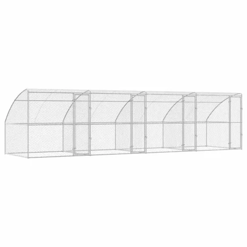  Kutyaház tárolóval 4 pcs Ezüst 8 x 2 x 2 m Acél