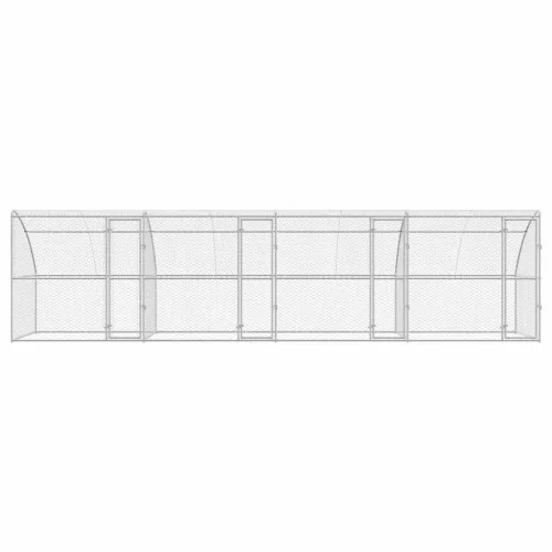  Kutyaház tárolóval 4 pcs Ezüst 8 x 2 x 2 m Acél
