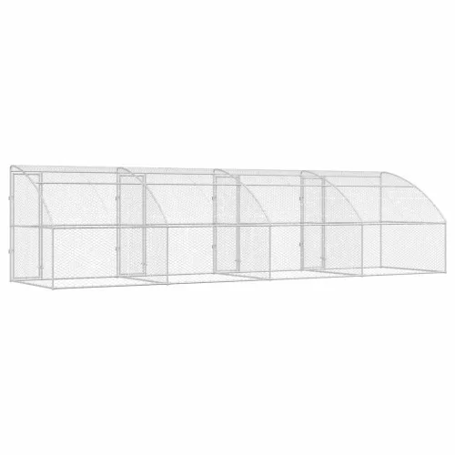  Kutyaház tárolóval 4 pcs Ezüst 8 x 2 x 2 m Acél