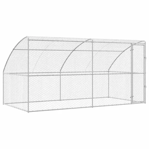  Kutyaház tárolóval 2 pcs Ezüst 4 x 2 x 2 m Acél