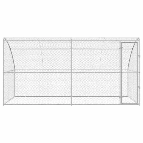  Kutyaház tárolóval 2 pcs Ezüst 4 x 2 x 2 m Acél