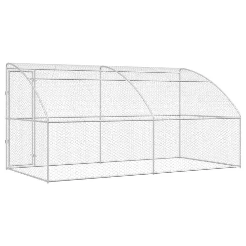  Kutyaház tárolóval 2 pcs Ezüst 4 x 2 x 2 m Acél