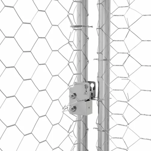  Kutyaház tárolóval 2 pcs Ezüst 4 x 2 x 2 m Acél