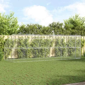  Kutyaház tárolóval 3 pcs Ezüst 6 x 2 x 2 m Acél