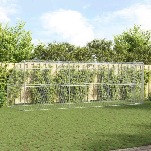  Kutyaház tárolóval 3 pcs Ezüst 6 x 2 x 2 m Acél