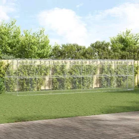  Kutyaház tárolóval 4 pcs Ezüst 8 x 2 x 2 m Acél