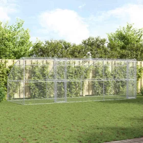  Kutyaház tárolóval 3 pcs Ezüst 6 x 2 x 2 m Acél