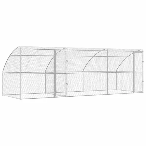  Kutyaház tárolóval 3 pcs Ezüst 6 x 2 x 2 m Acél