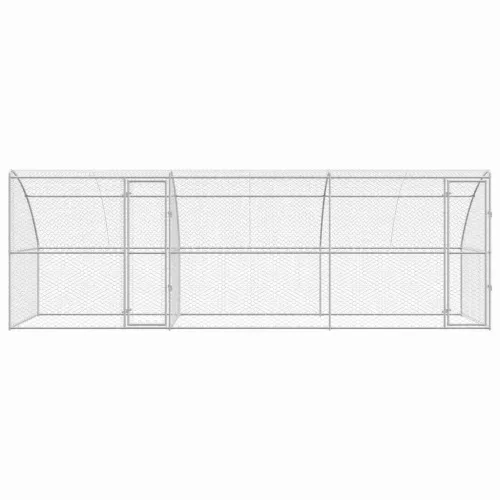  Kutyaház tárolóval 3 pcs Ezüst 6 x 2 x 2 m Acél