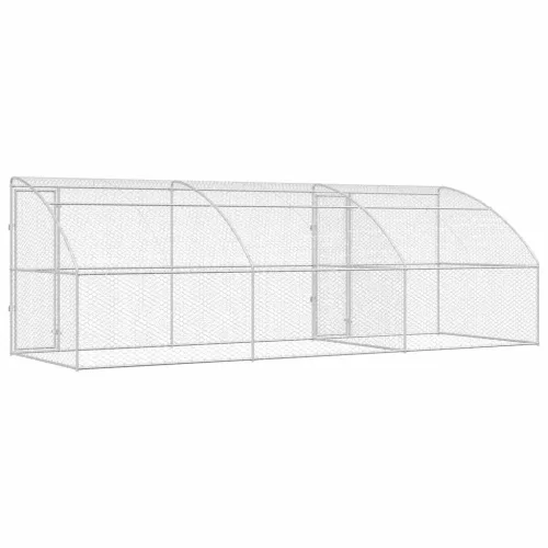  Kutyaház tárolóval 3 pcs Ezüst 6 x 2 x 2 m Acél