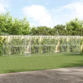  Kutyaház tárolóval 4 pcs Ezüst 8 x 2 x 2 m Acél
