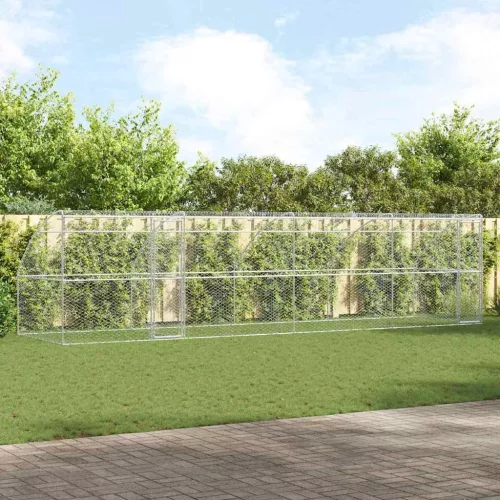  Kutyaház tárolóval 4 pcs Ezüst 8 x 2 x 2 m Acél