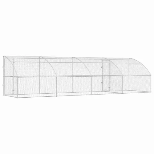  Kutyaház tárolóval 4 pcs Ezüst 8 x 2 x 2 m Acél