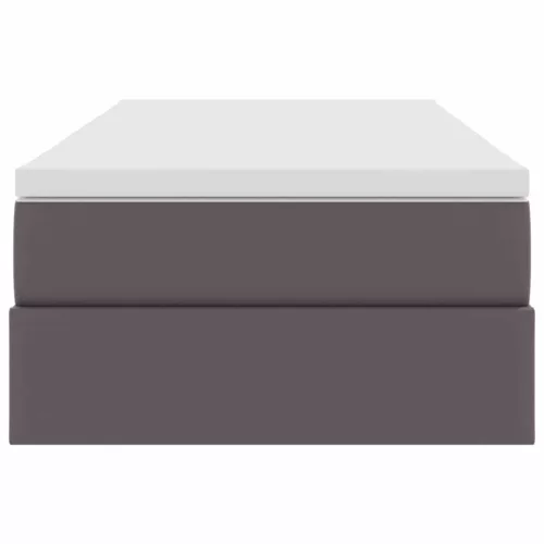  Ágy tárolóval és matraccal matracmal Szürke 90 x 200 cm Műbőr