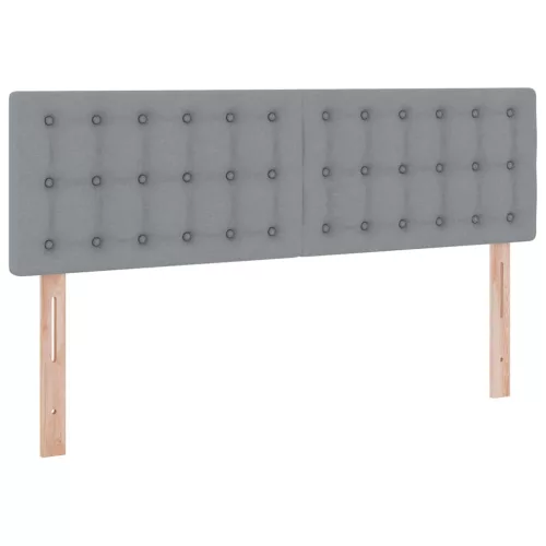 Ágy LED -es lámpákkal Világosszürke 140 x 200 cm szövet