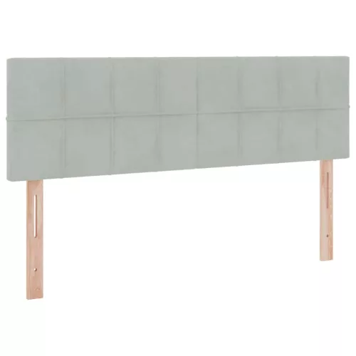  Ágy LED -es lámpákkal Világosszürke 140 x 200 cm Bársony