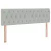  Ágy LED -es lámpákkal Világosszürke 140 x 190 cm Bársony