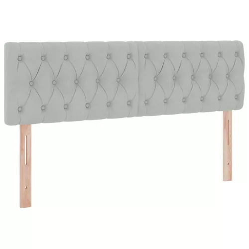  Ágy LED -es lámpákkal Világosszürke 140 x 190 cm Bársony