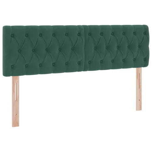  Ágy LED -es lámpákkal tárolóval Sötétzöld 140 x 190 cm Bársony