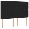 Ágy tárolóval és LED lámpával Fekete 140 x 200 cm Bársony