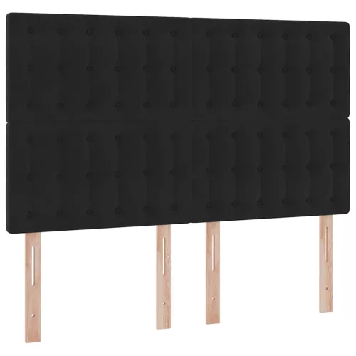  Ágy tárolóval és LED lámpával Fekete 140 x 200 cm Bársony