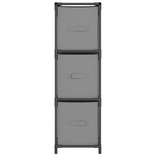  acél tárolószekrény 3 szürke szövetfiókkal 34 x 34 x 101 cm