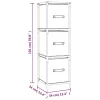  acél tárolószekrény 3 szürke szövetfiókkal 34 x 34 x 101 cm