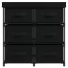  6 fiókos fekete acél tárolószekrény 55 x 29 x 55 cm