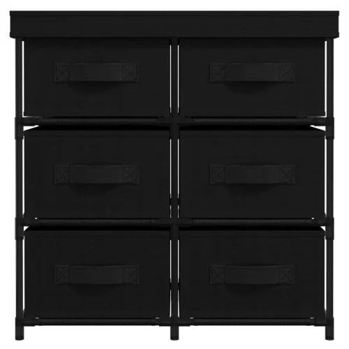  6 fiókos fekete acél tárolószekrény 55 x 29 x 55 cm