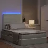  Ágy LED -es lámpákkal Világosszürke 120 x 200 cm Bársony