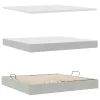  Ágy LED -es lámpákkal Világosszürke 200 x 200 cm Bársony