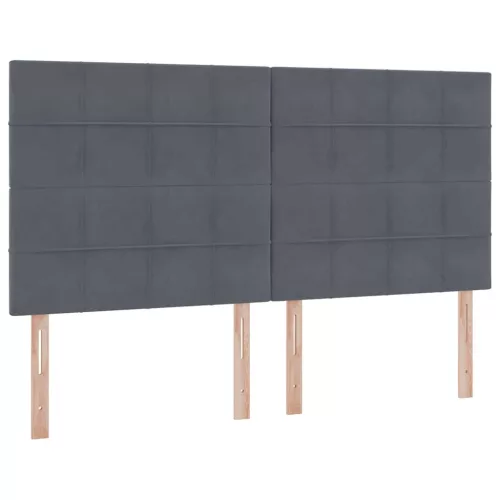  Ágy tárolóval és LED lámpával Sötétszürke 160 x 200 cm Bársony