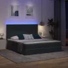  Ágy LED -es lámpákkal Sötétszürke 180 x 200 cm Bársony