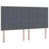  Ágy LED -es lámpákkal Sötétszürke 180 x 200 cm Bársony