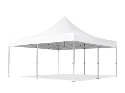 TP 5x5m összecsukható 850N alumínium pavilon, 4 db oldalfallal, nehezen éghető - fehér