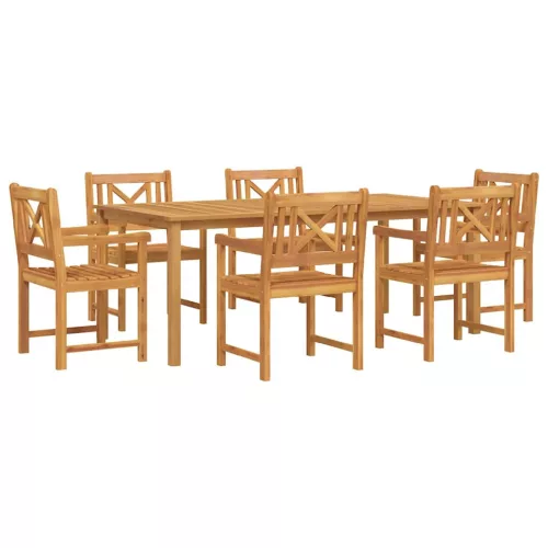  Kert étkező szett 7 pcs Barna tömör akácfa