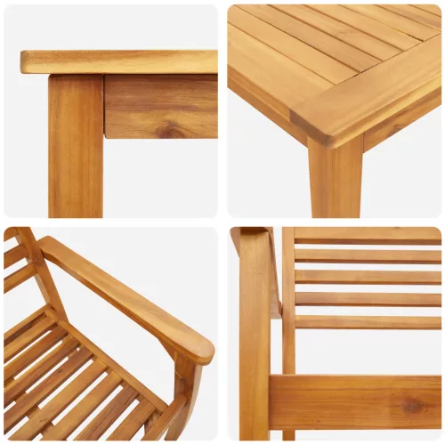  7 részes kerti étkező szett tömör akácból