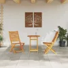  3 darabos összecsukható bistro szett tömör akácfából