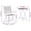 Összecsukható Bistro Szett 3 pcs Barna Tömör Akácfa