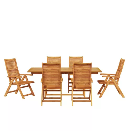  Kert étkező szett 7 pcs Barna Tömör Akácfa