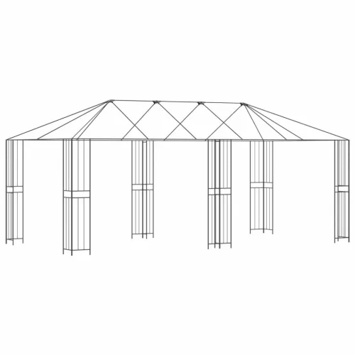  Pavilon Váz 6 x 3 m Fekete Acél
