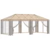  Pavilon Váz 6 x 3 m Fekete Acél