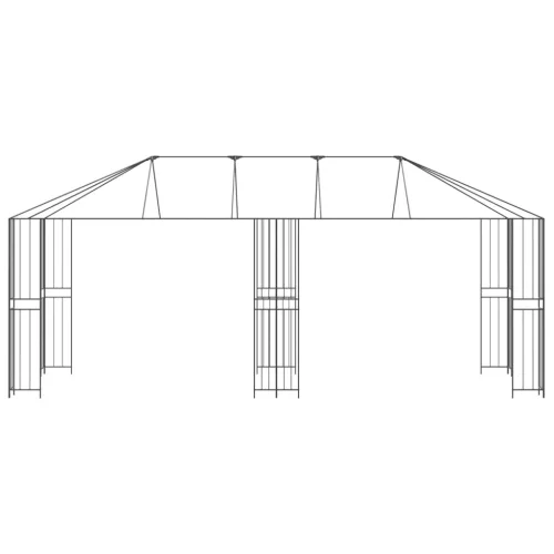  Pavilon Váz 6 x 3 m Fekete Acél
