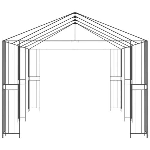  Pavilon Váz 6 x 3 m Fekete Acél