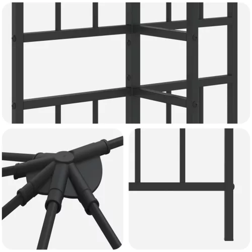  Pavilon Váz 6 x 3 m Fekete Acél