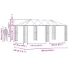  Pavilon Váz 6 x 3 m Fekete Acél