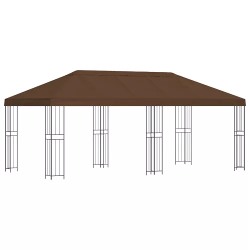  Oldalfalas pavilon 6 x 3 m Barna Poliészter és acél 190