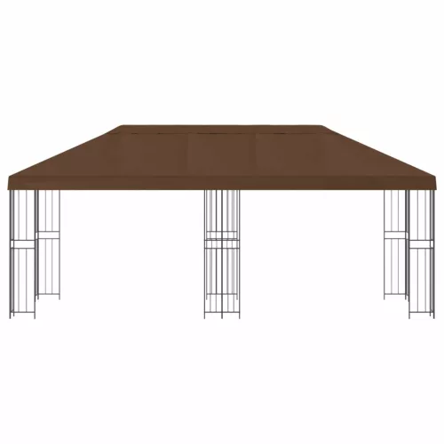  Oldalfalas pavilon 6 x 3 m Barna Poliészter és acél 190
