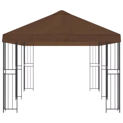  Oldalfalas pavilon 6 x 3 m Barna Poliészter és acél 190